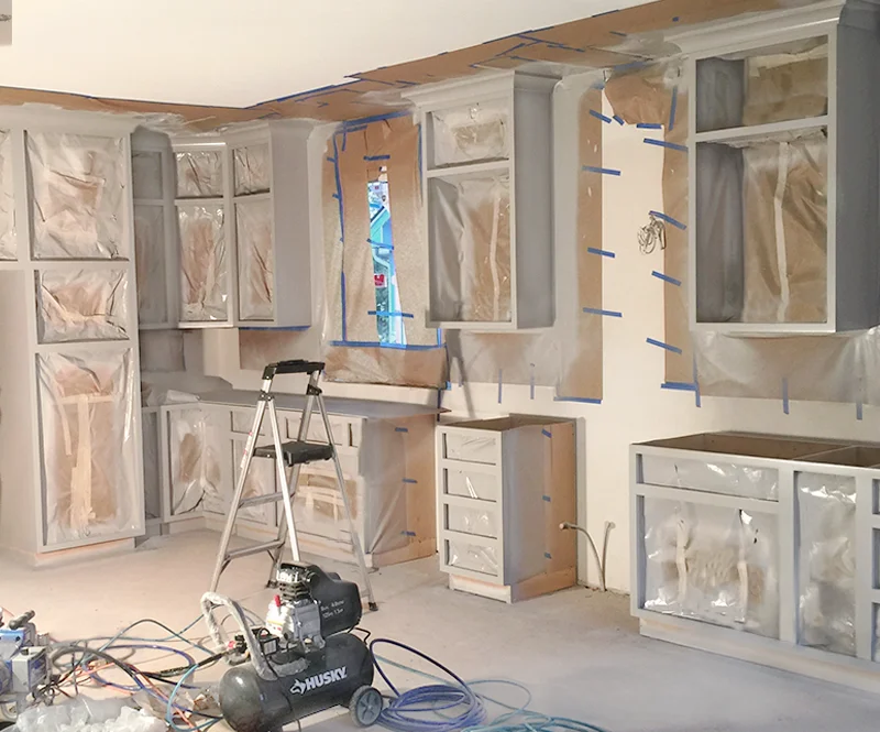 Cabinet Painting In Process 800x665